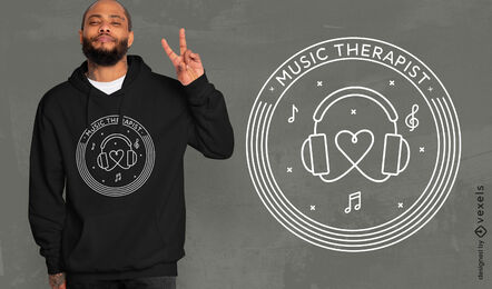 Design de camiseta de musicoterapeuta