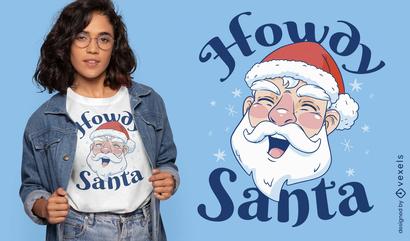 Diseño de camiseta feliz santa navidad