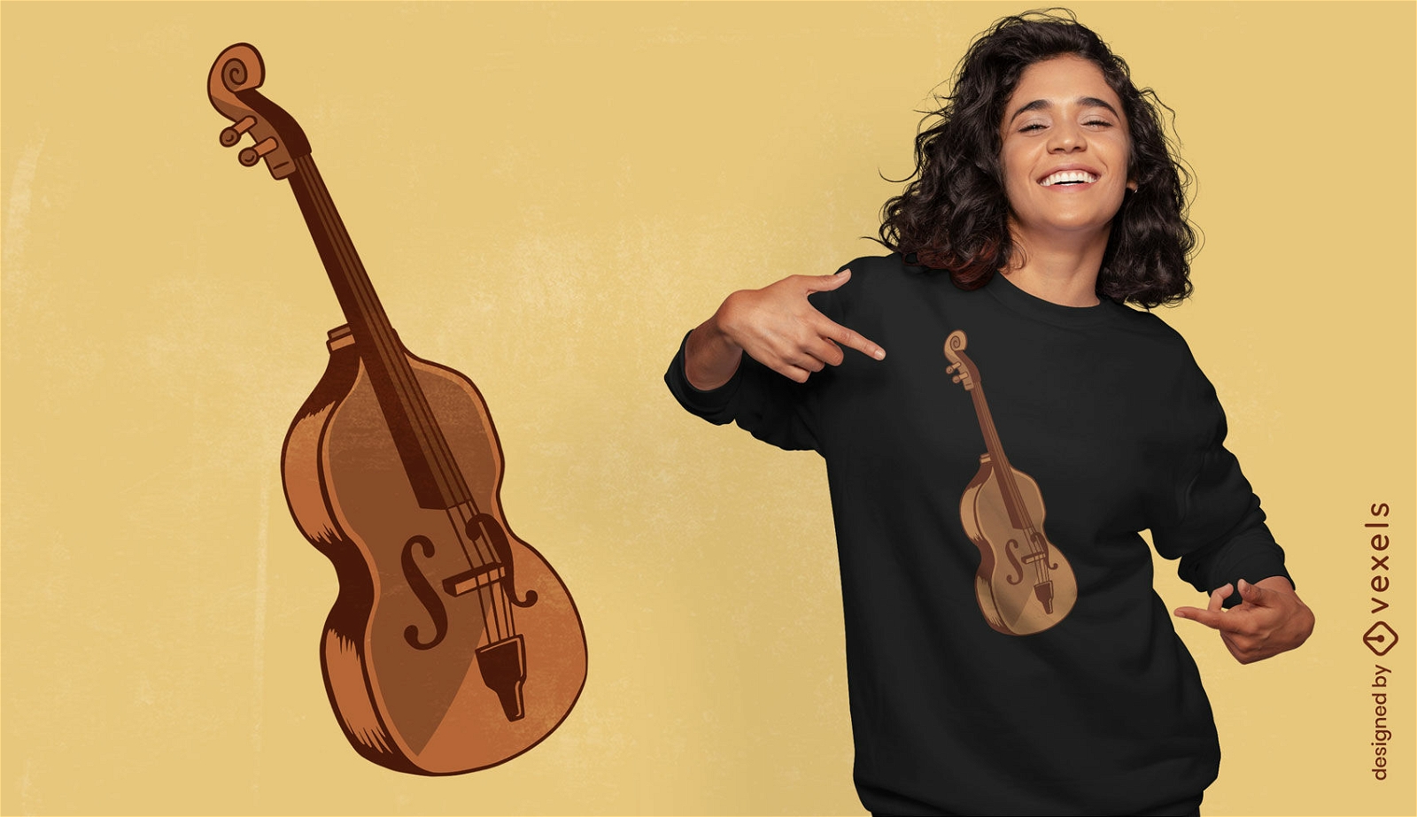 Design clássico de camiseta de violino