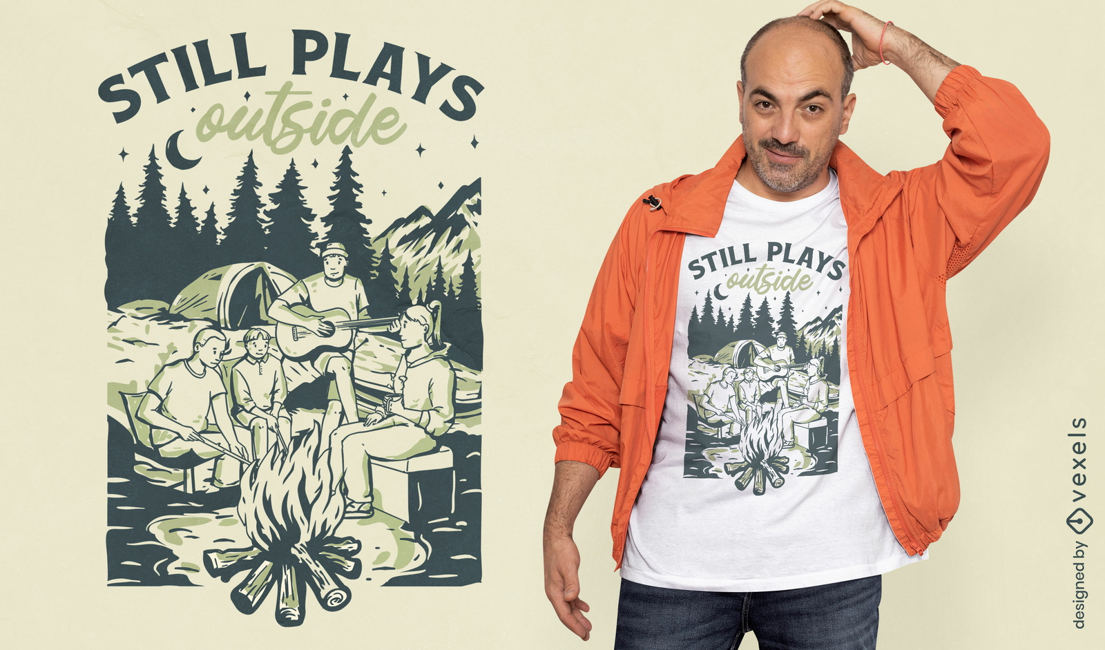 Camping und Freunde T-Shirt-Design