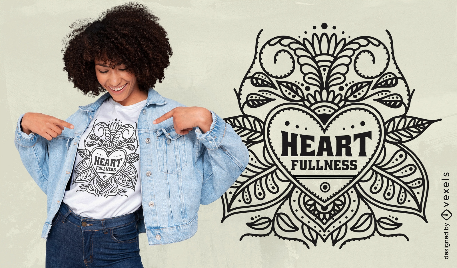Mandala heart tattoo t-shirt design