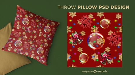 Christmas lights throw pillow design