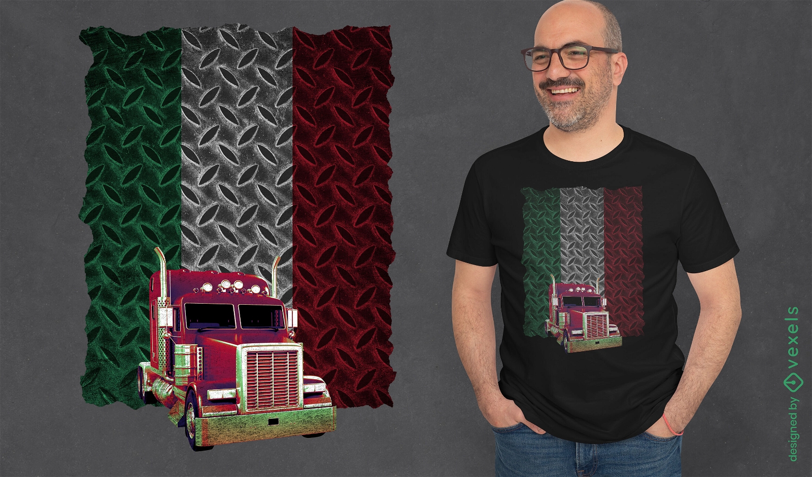 Diseño de camiseta de camión italiano.