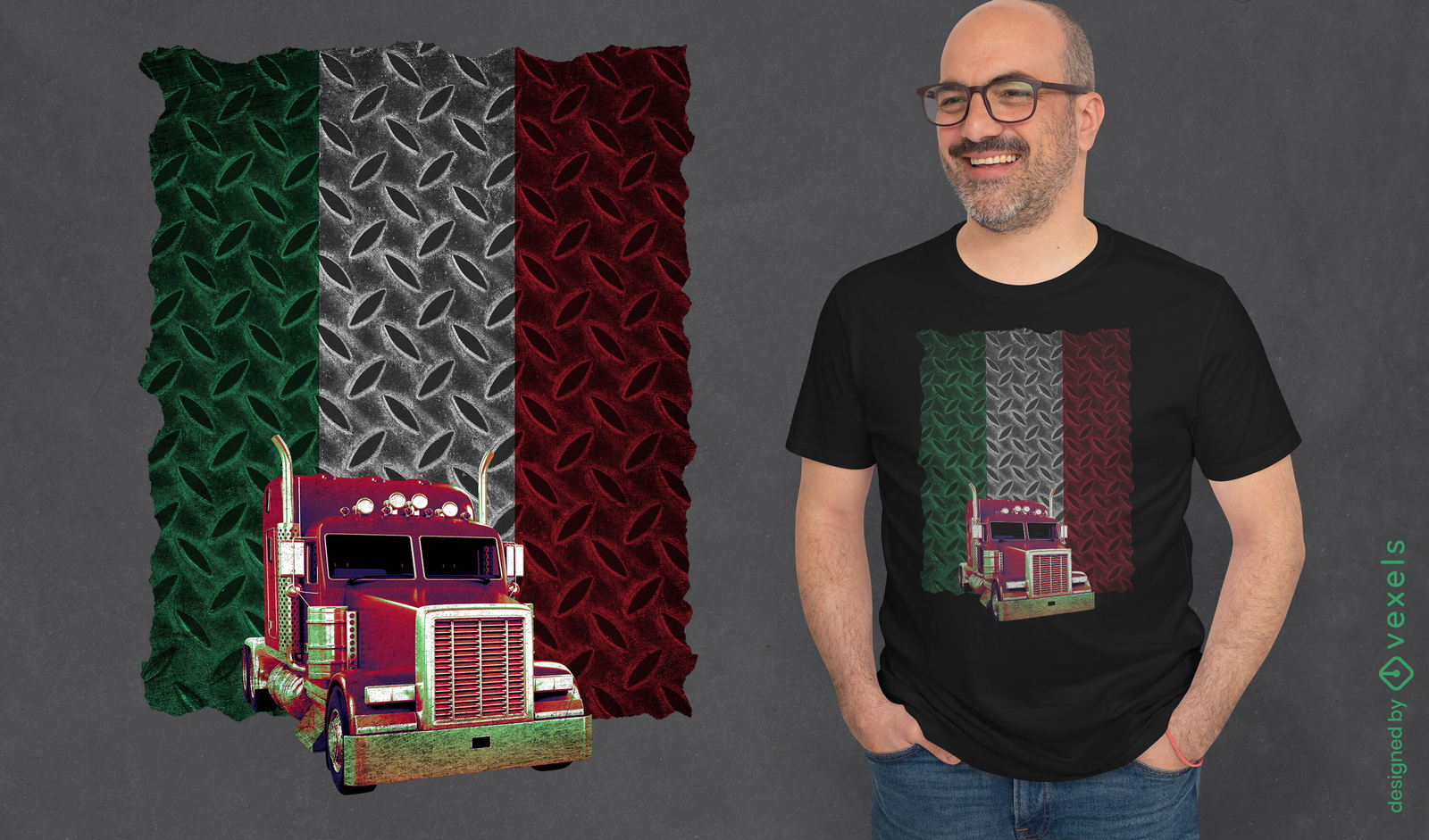 Diseño de camiseta de camión italiano.