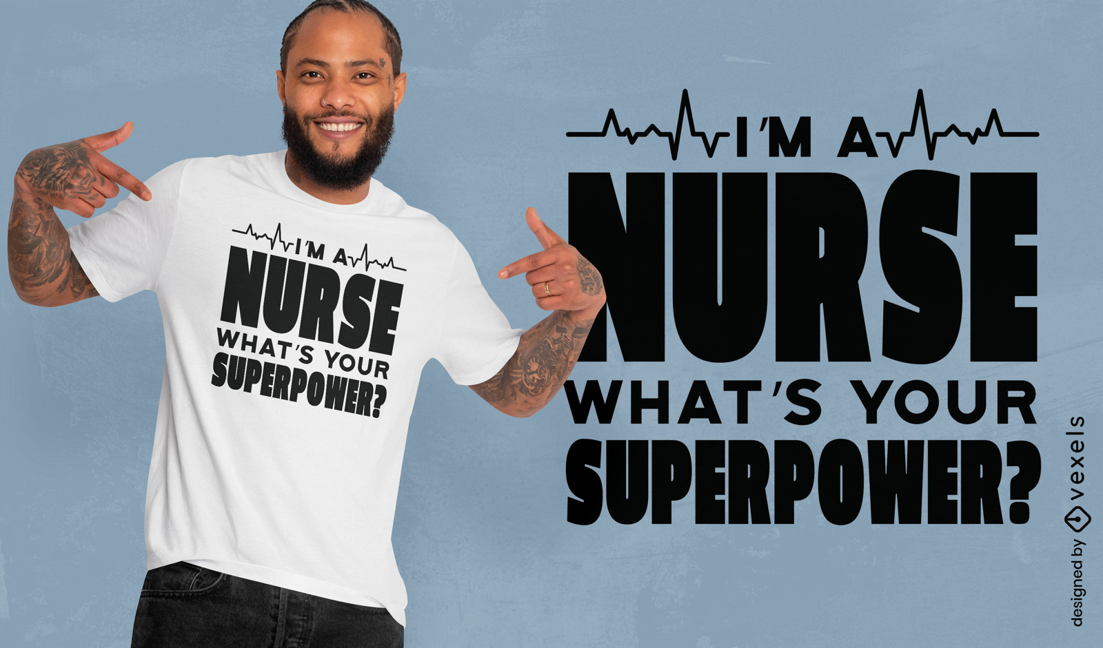 Design de camiseta com citação de superpotência de enfermeira