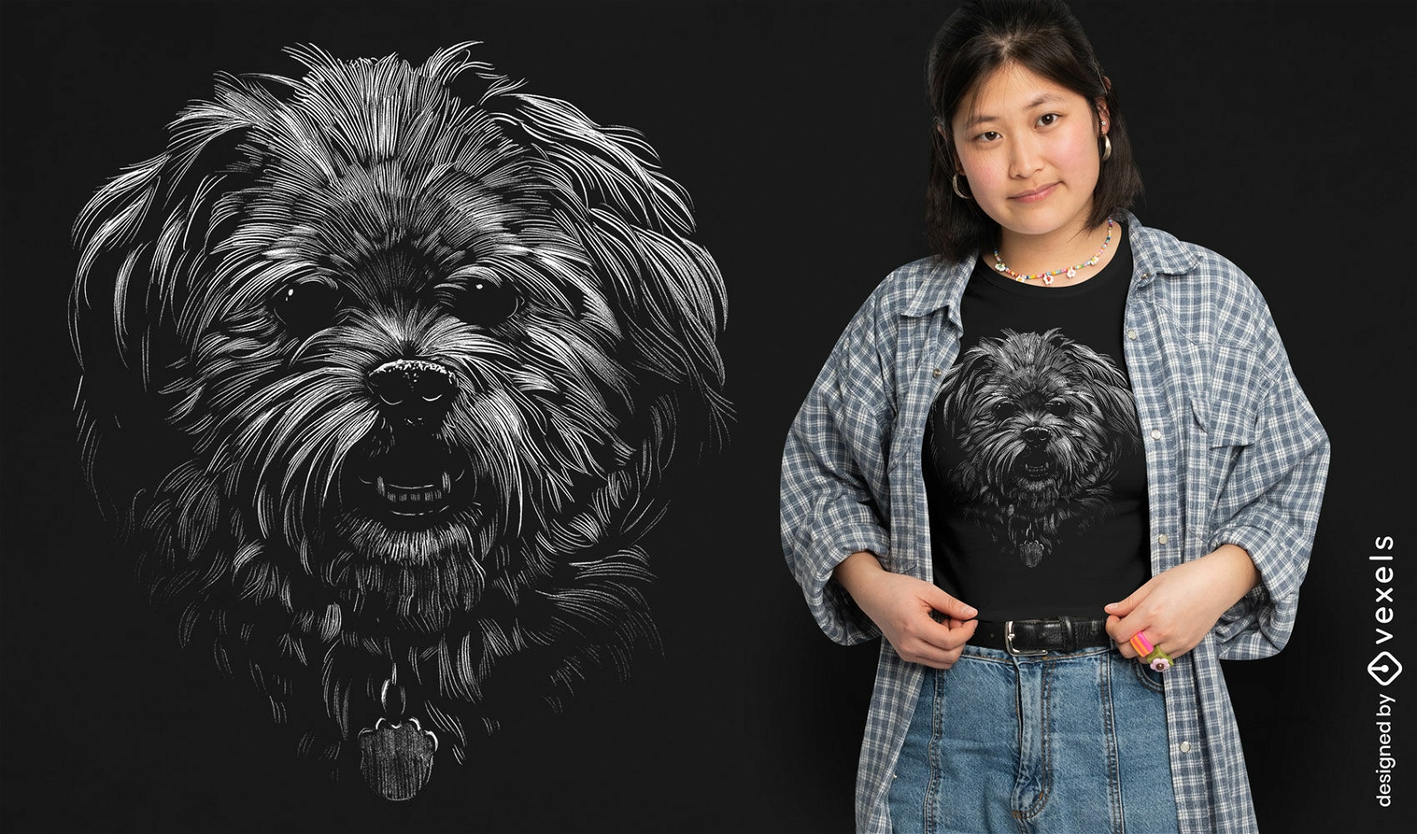 Diseño de camiseta de perro Shih Tzu