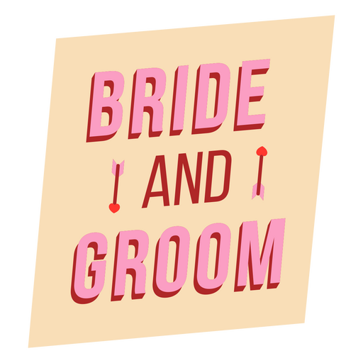 The bride and groom with cupid arrows PNG Design