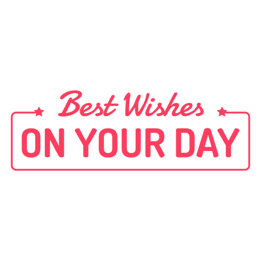 The words best wishes on your day in red PNG Design