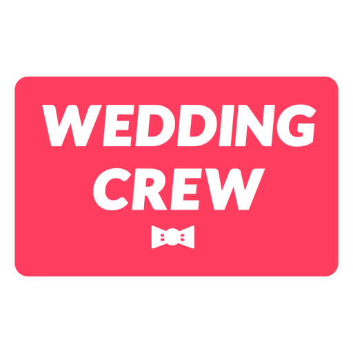 Sinal rosa da tripulação do casamento com uma gravata borboleta preta Desenho PNG