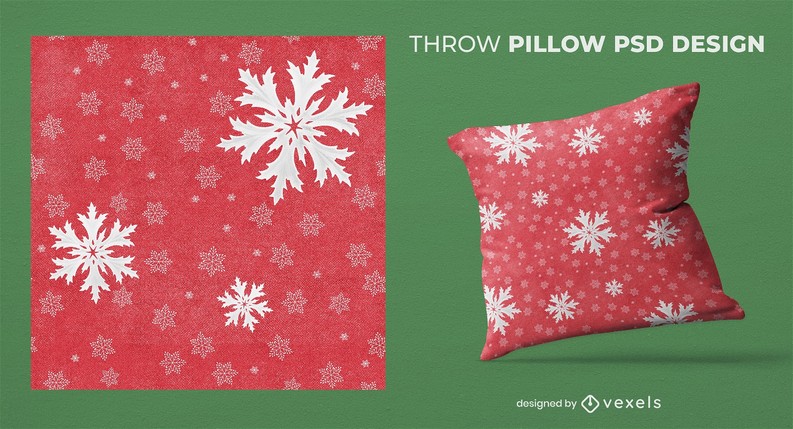 Snowflakes throw pillow design