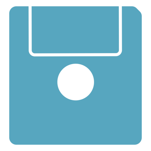Recorte del icono del disquete azul Diseño PNG