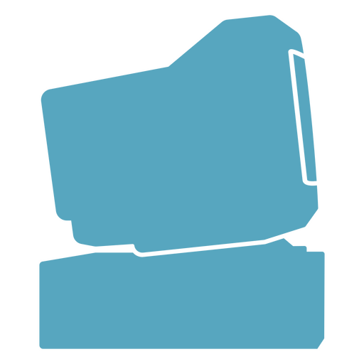 Ícone de computador retrô azul Desenho PNG