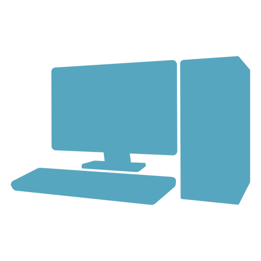 Icono de pc de computadora azul Diseño PNG