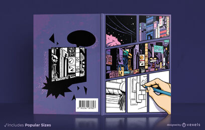 Design de capa de livro em quadrinhos KDP