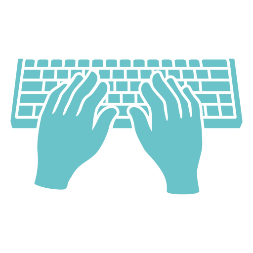 Par de mãos digitando em um teclado Desenho PNG