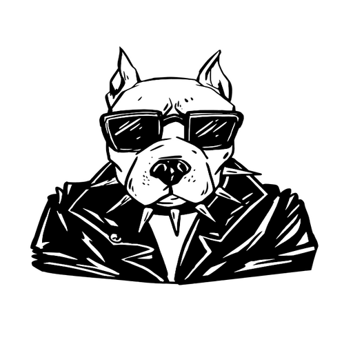 Weißer Hund mit Sonnenbrille und Jacke PNG-Design