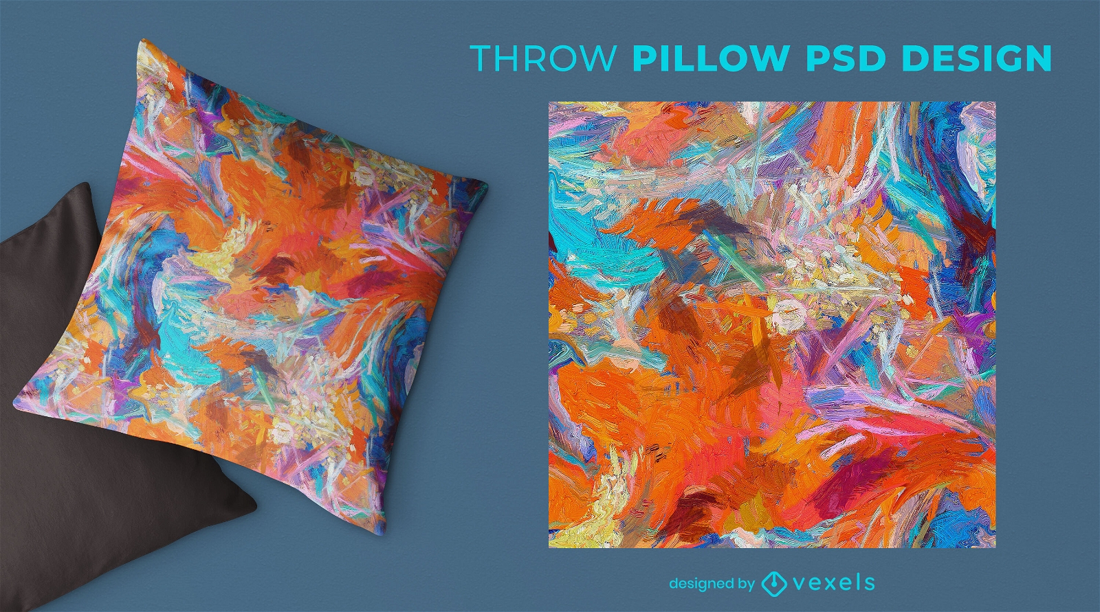 Diseño de almohada de tiro de pintura al óleo abstracta