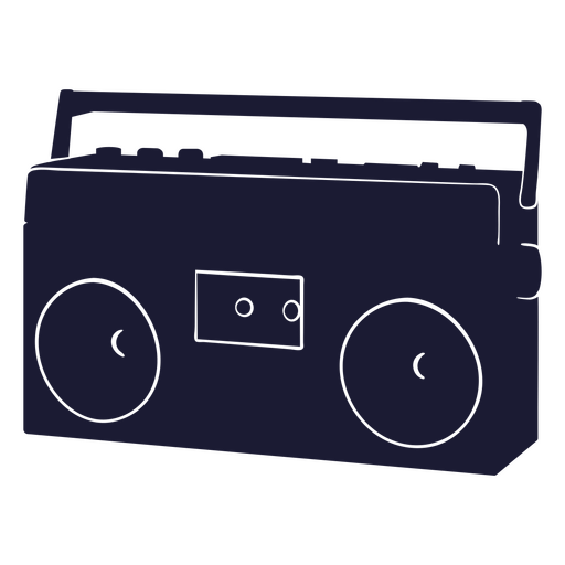 Black boombox on a dark background PNG Design