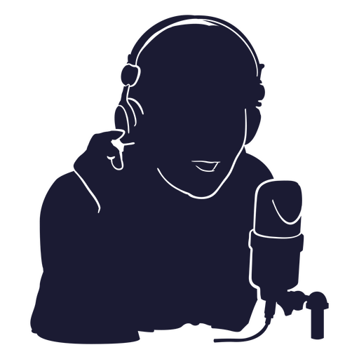 Silhouette einer Person, die ein Mikrofon hält PNG-Design