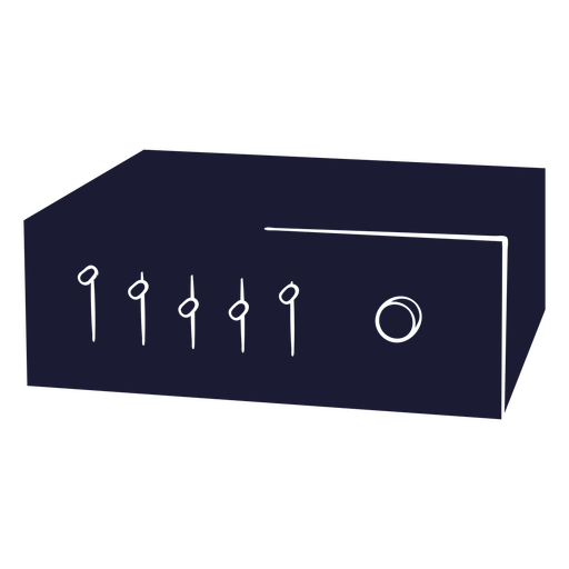 Caja negra con cuatro botones. Diseño PNG