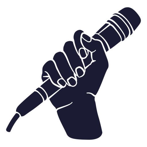 Microphone hand cut out technology PNG Design