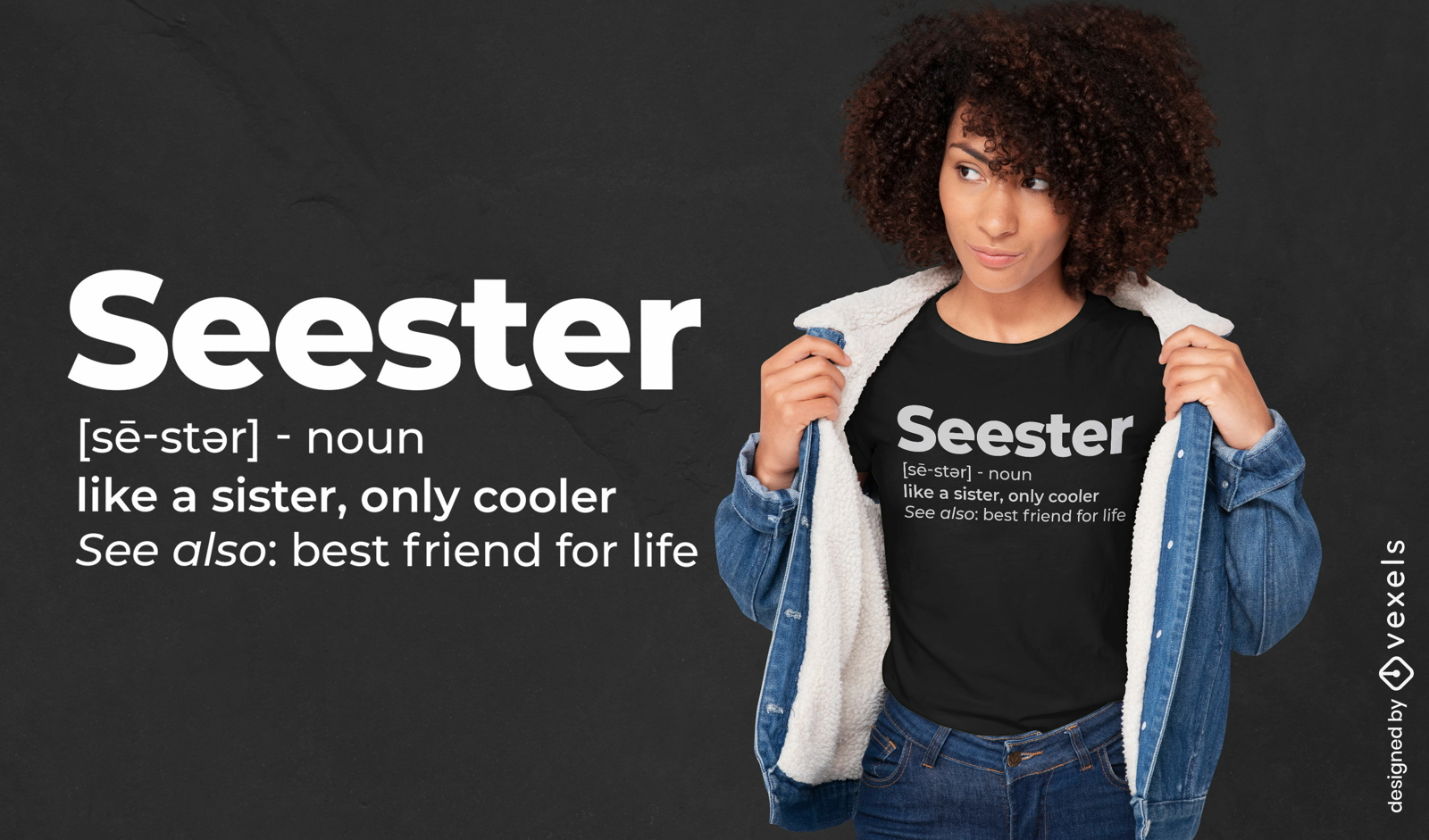 Diseño de camiseta de definición de mejor amigo de Seester