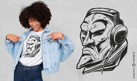Darkness spirit with headphones t-shirt design