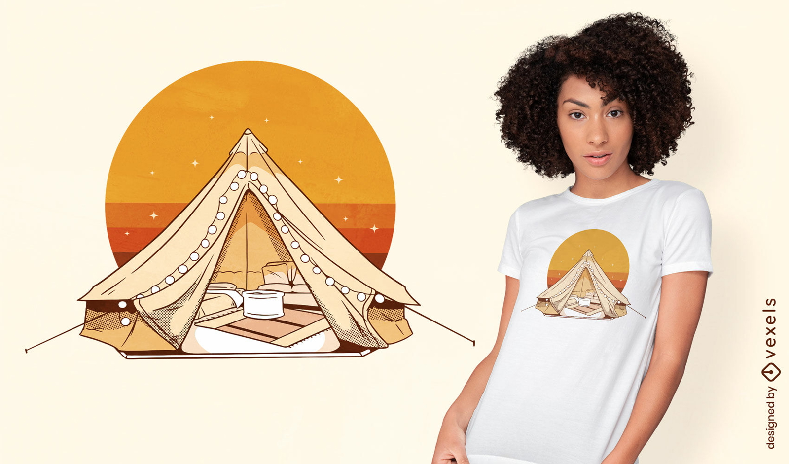 Ausgefallenes Campingzelt-T-Shirt-Design