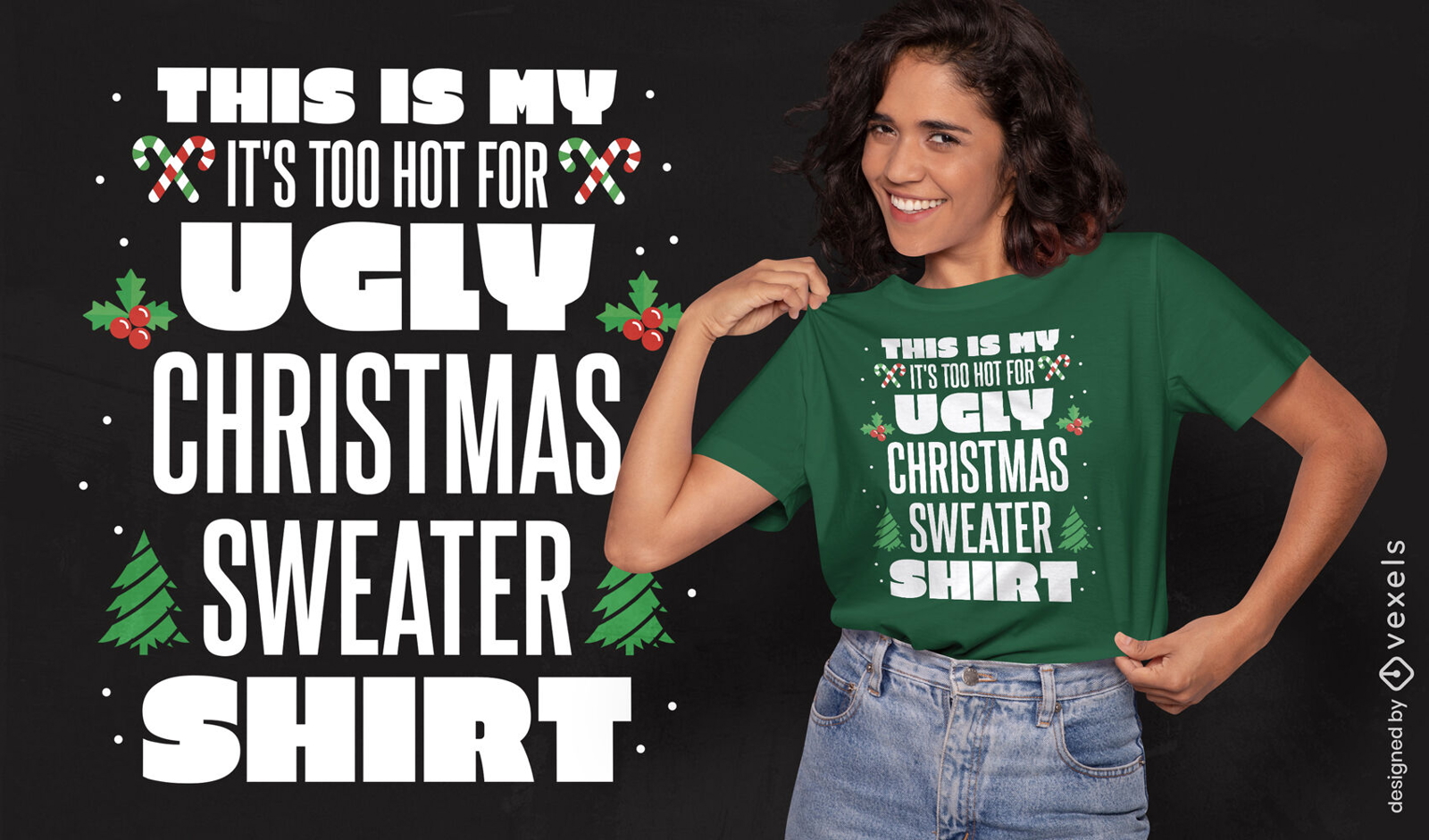 Christmas sweater quote t-shirt design