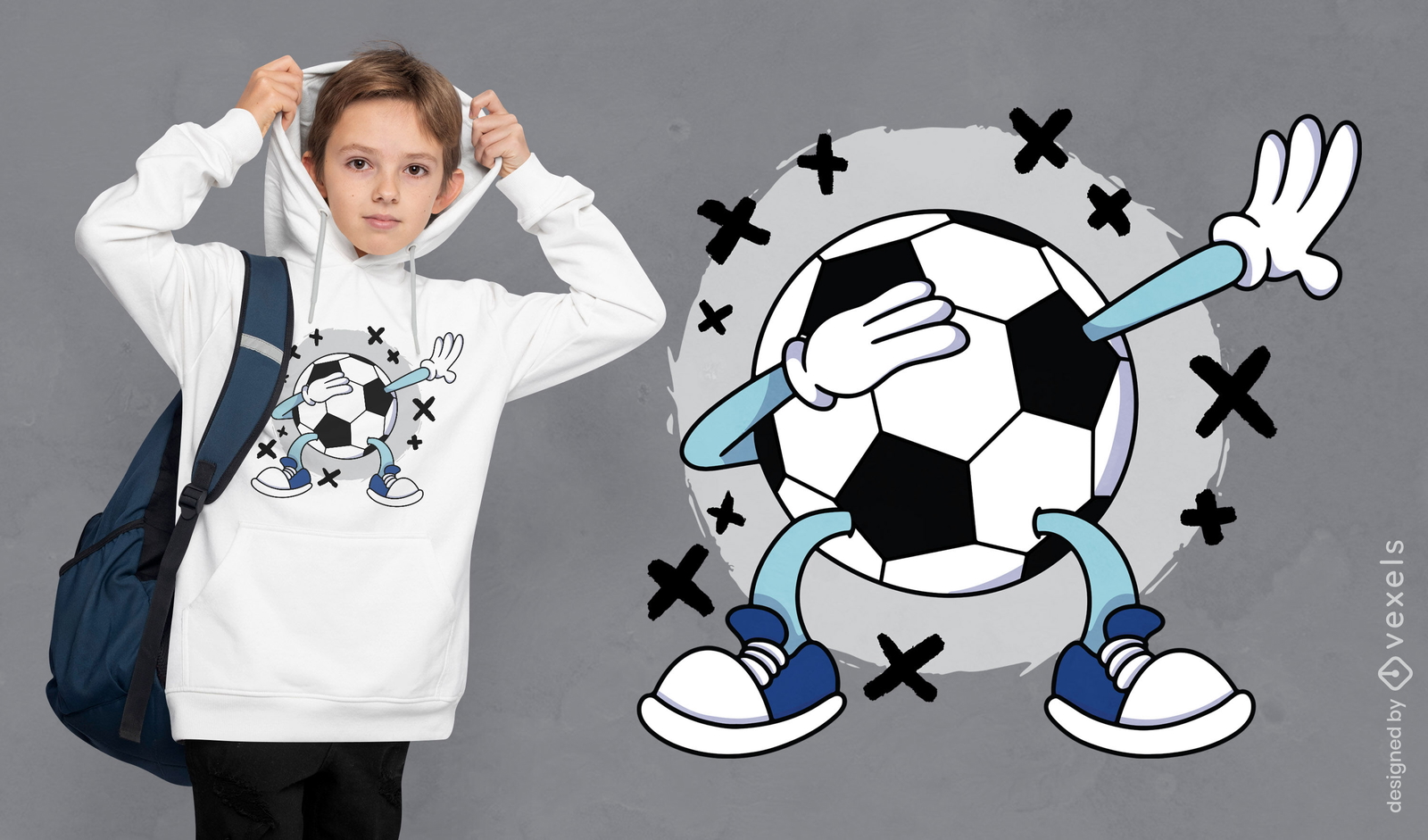 Diseño de camiseta de dabbing de pelota de fútbol