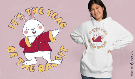 Diseño de camiseta año del zodiaco conejo.