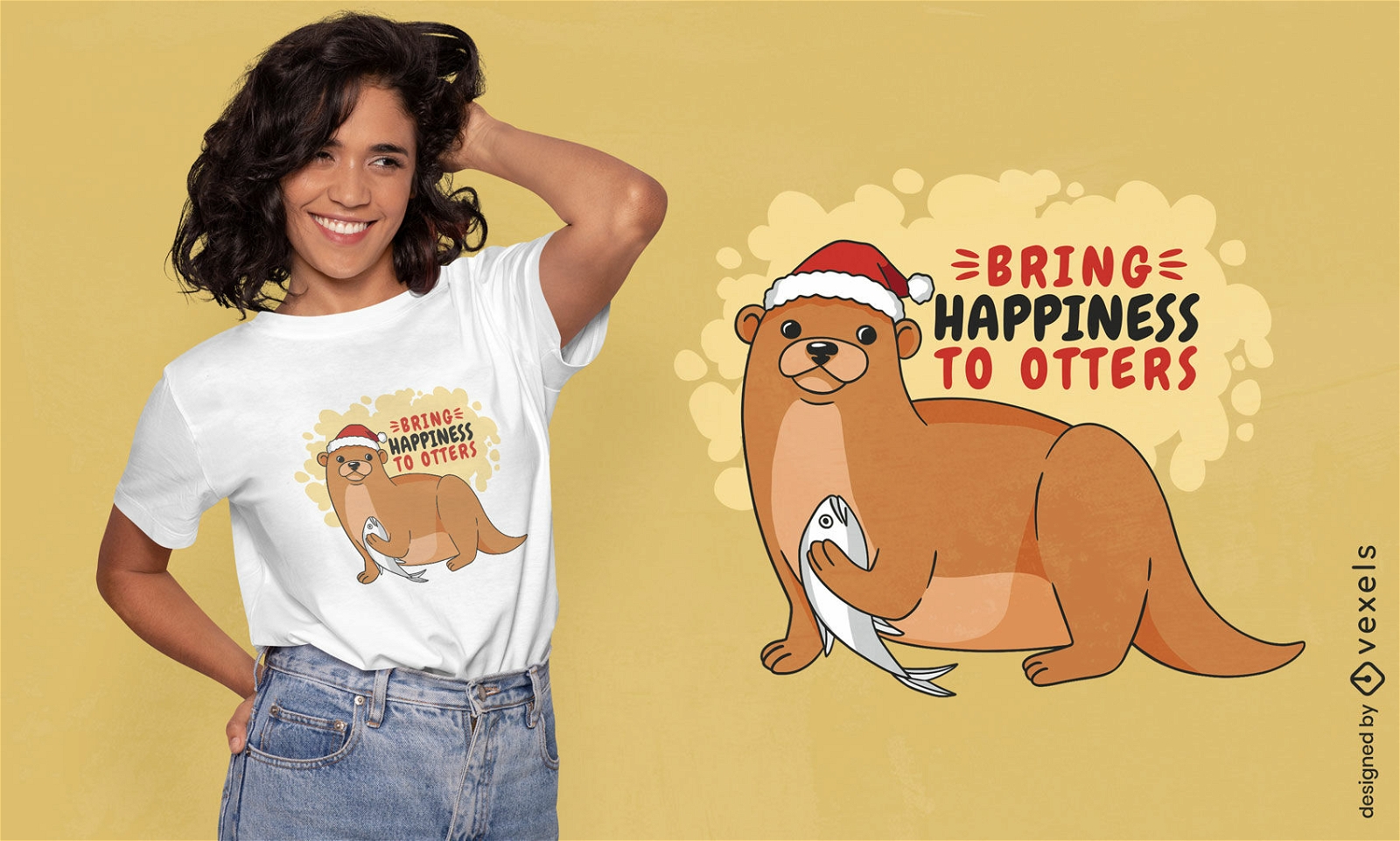 Christmas otter quote t-shirt design