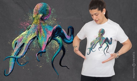 Buntes Oktopus-T-Shirt-Design