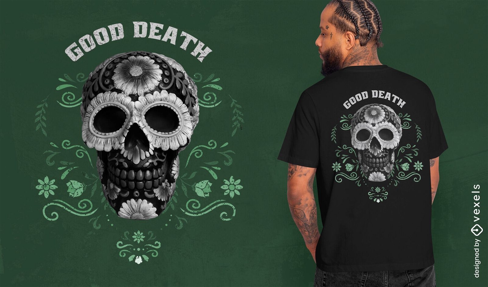 Design de camiseta PSD de caveira Good Death