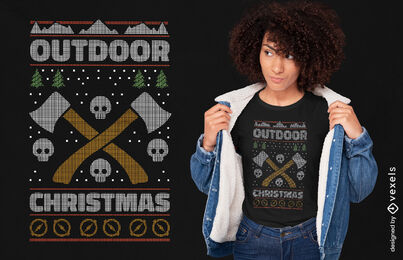 Design de camiseta de natal ao ar livre