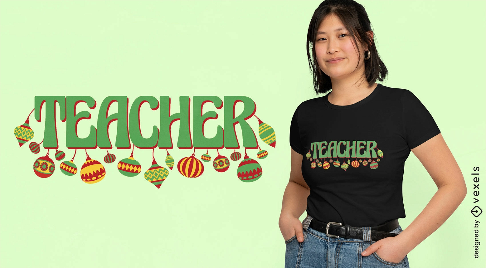 Diseño de camisetas navideñas para maestros.