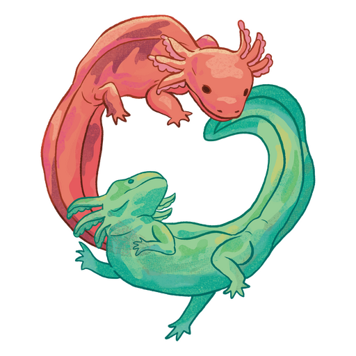 Two lizards in the shape of a circle PNG Design