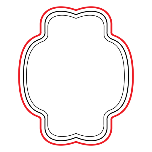 Marco blanco con borde rojo. Diseño PNG
