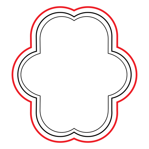 Marco blanco con borde rojo y blanco. Diseño PNG
