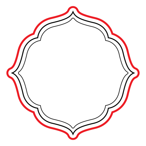 White and red frame with a red border PNG Design