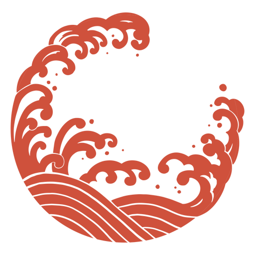 Onda japonesa em círculo Desenho PNG