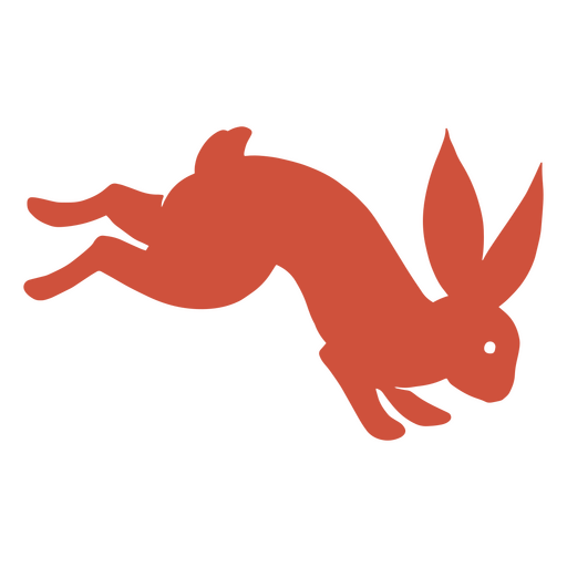 Red rabbit jumping PNG Design