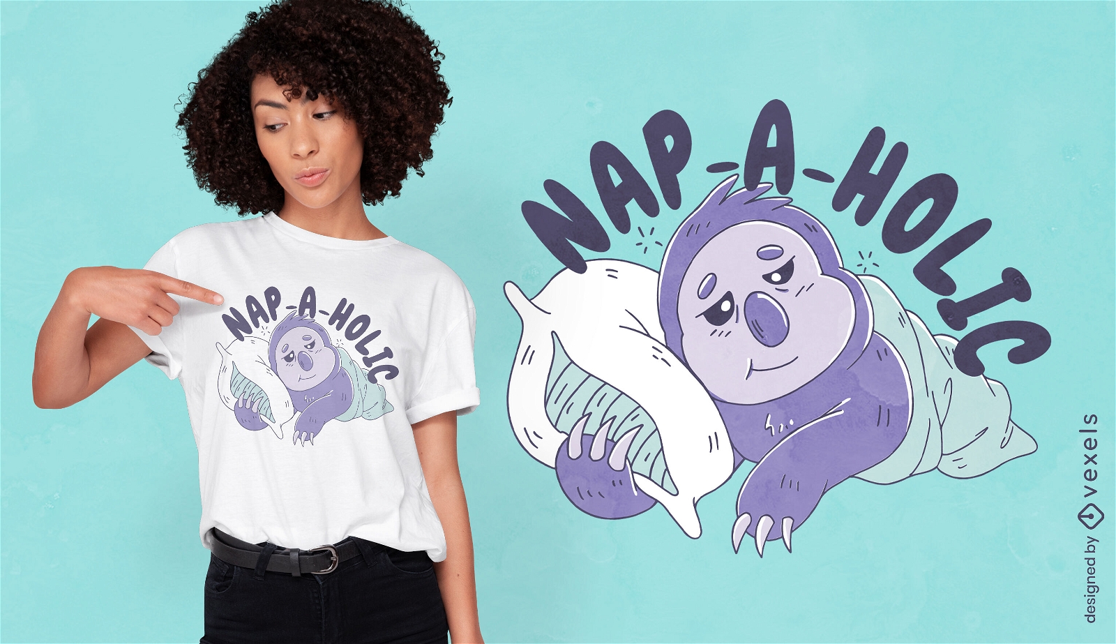 Napping sloth t-shirt design