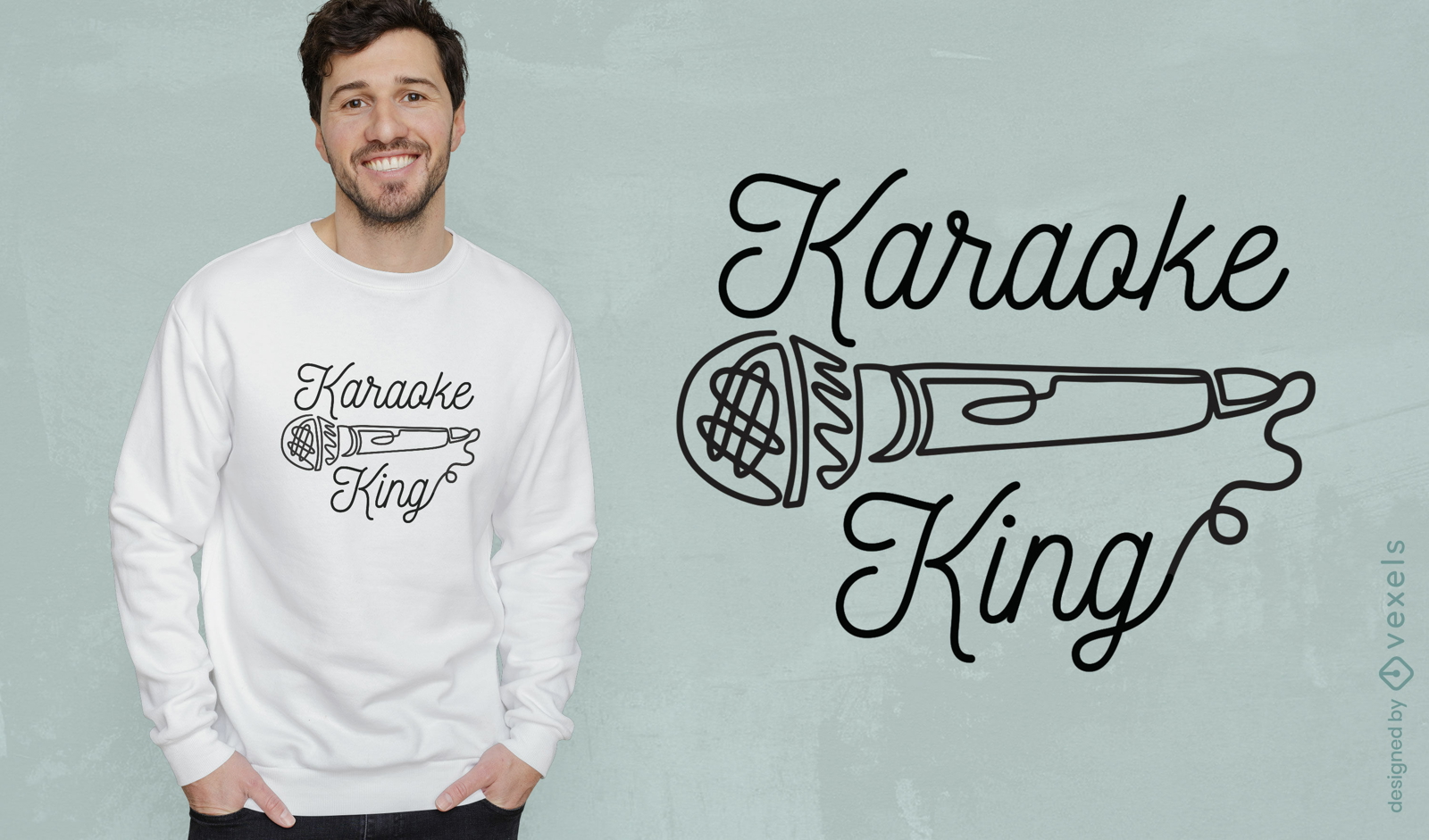 Design de camiseta do rei do karaokê