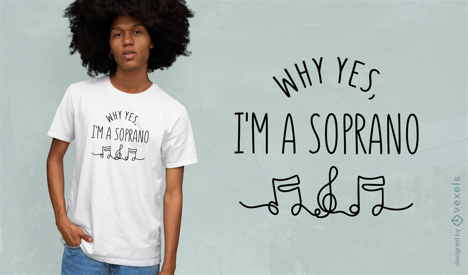 Diseño de camiseta de canto soprano.