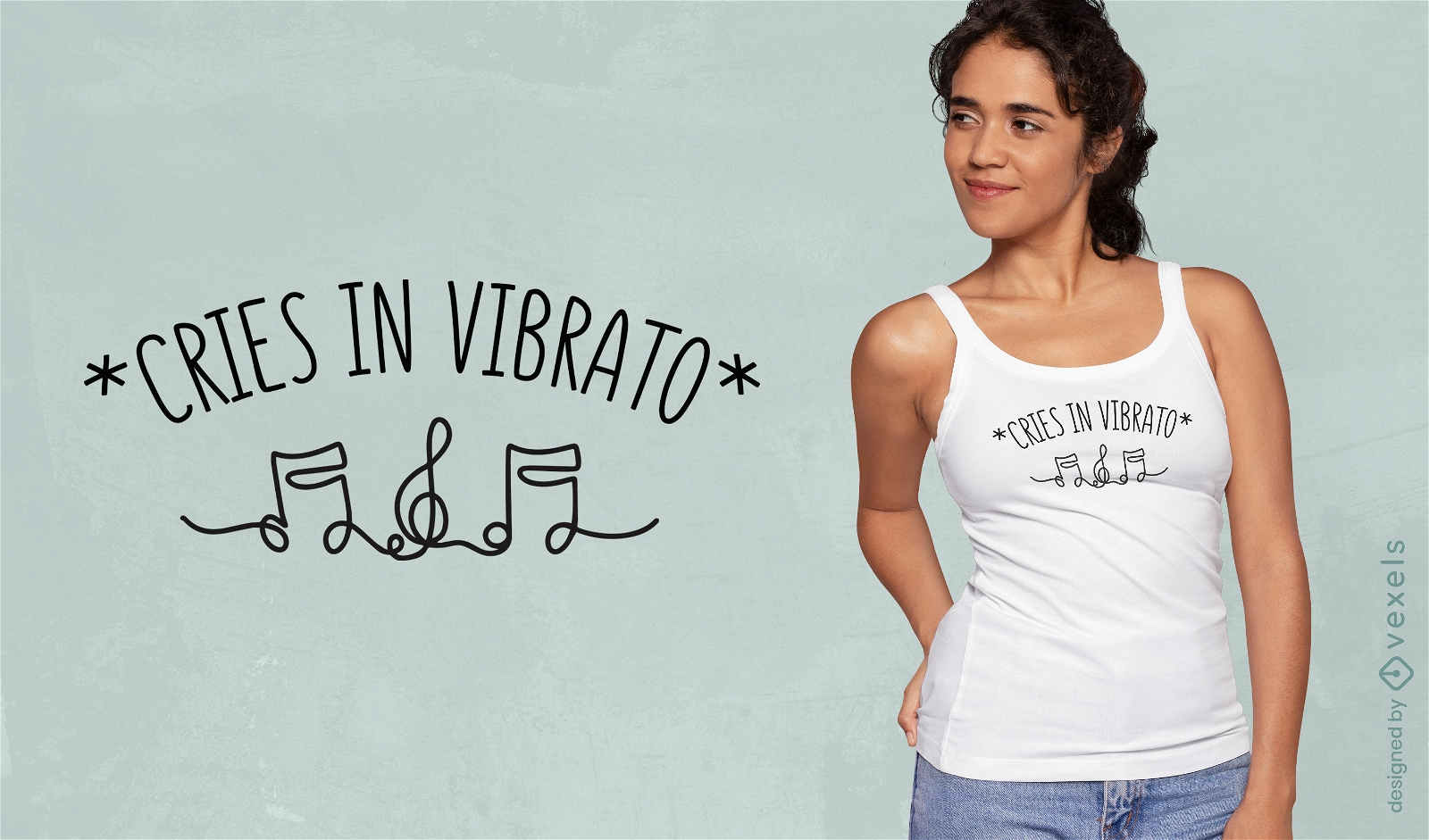 Design de camiseta cantando Vibrato