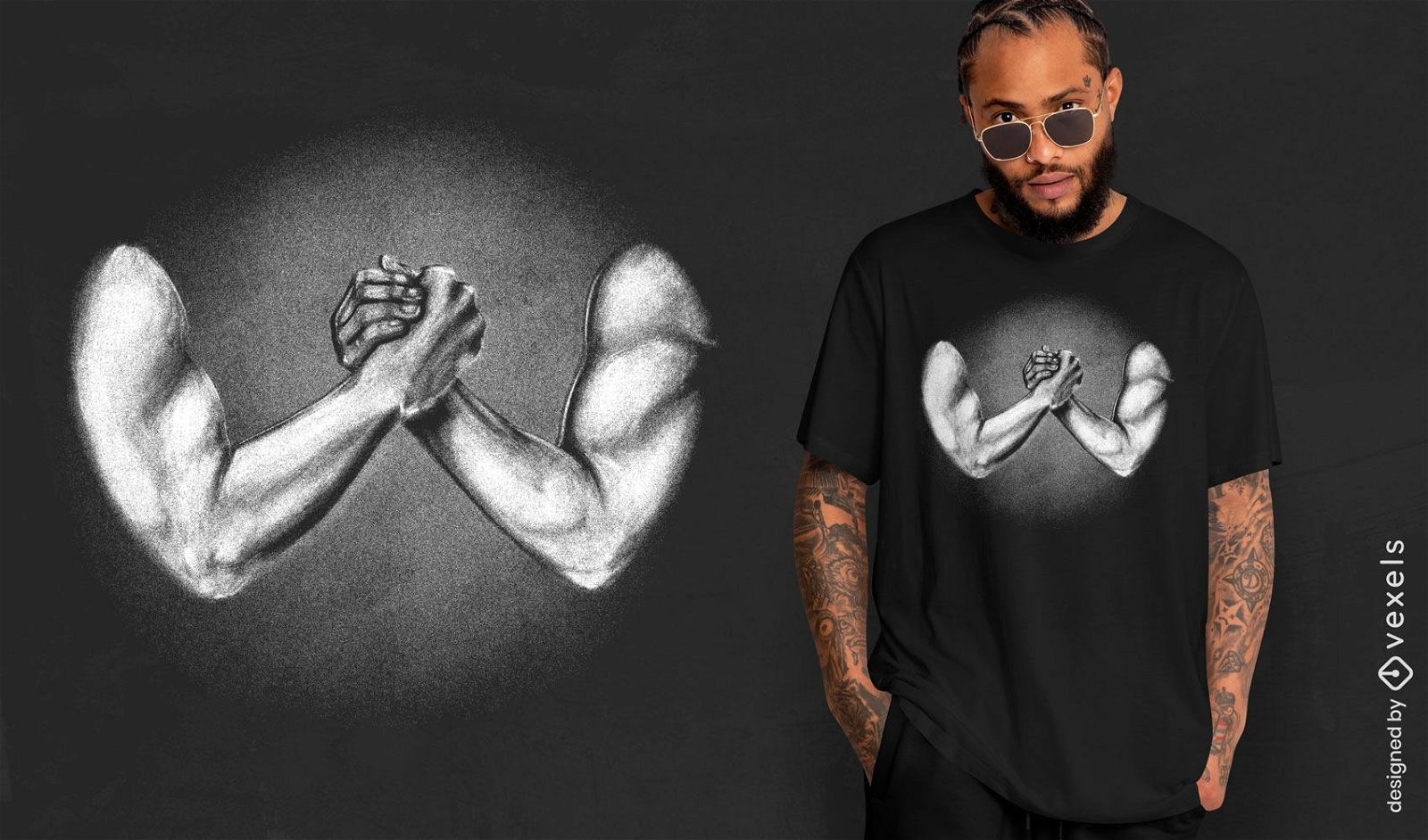 Armwrestling-T-Shirt-Design für starke Leute