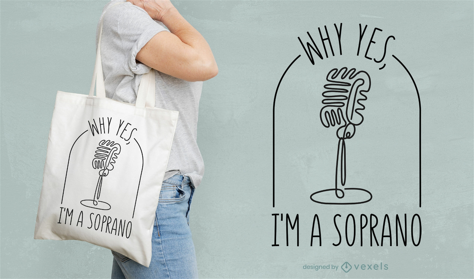 Musical instrument microphone tote bag design