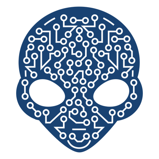 Blue alien skull PNG Design