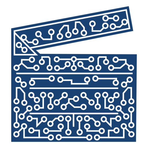 Blue movie clapper circuit board PNG Design